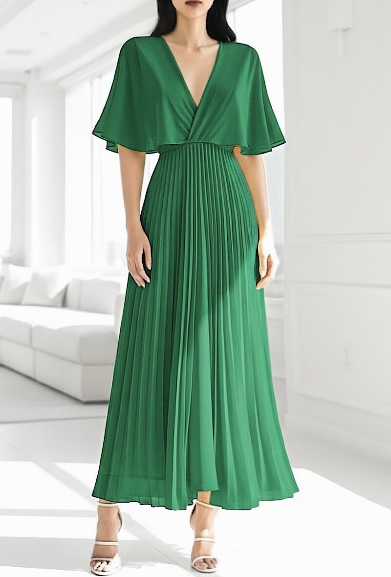Mayorista Elle Style - Vestido cruzado CARMEN, plisado fluido con forro de viscosa