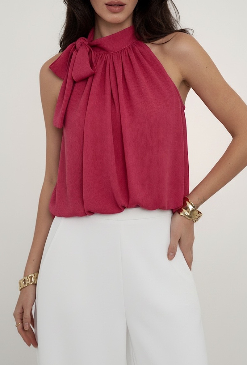 Mayorista Elle Style - Blusa ANAIS con cuello lavallière, fluida y romántica, chic y a la moda con forro de viscosa.