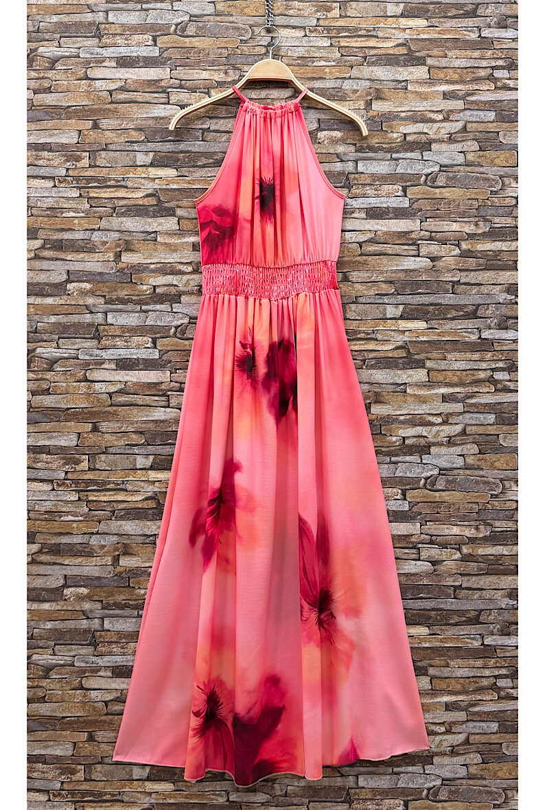 Grossista Elle Style - Abito CARINA, molto fluido con spacco frontale, romantico, chic e di tendenza