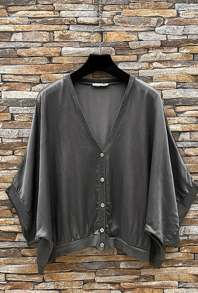 Wholesaler Elle Style - GILETTE cardigan in silk-effect satin viscose, fluid and romantic