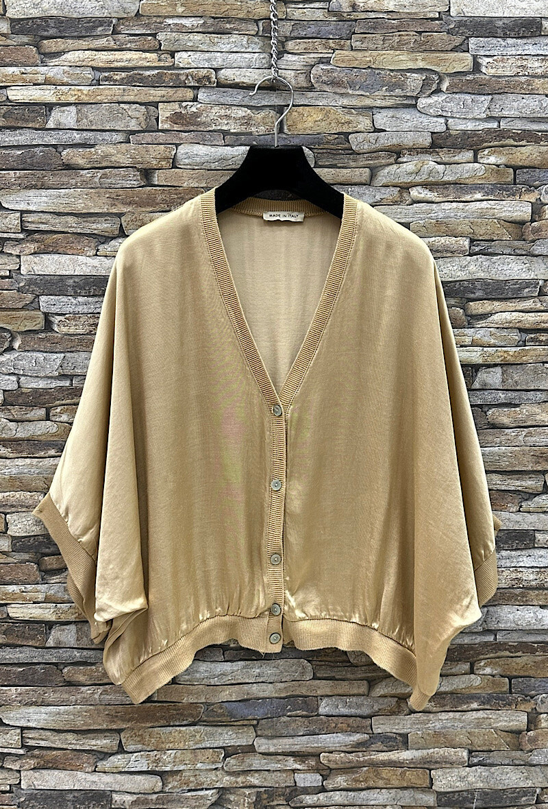 Wholesaler Elle Style - GILETTE cardigan in silk-effect satin viscose, fluid and romantic