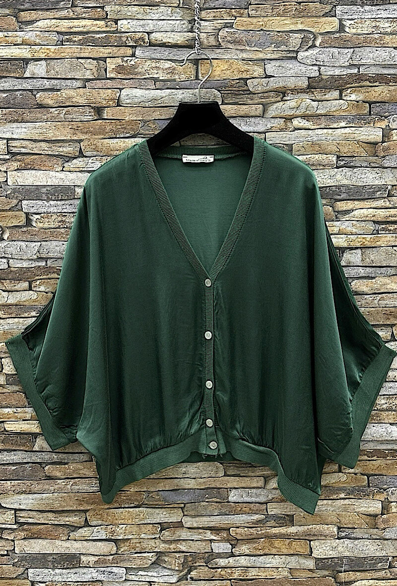 Grossista Elle Style - Cardigan GILETTE in raso di viscosa effetto seta, fluido e romantico