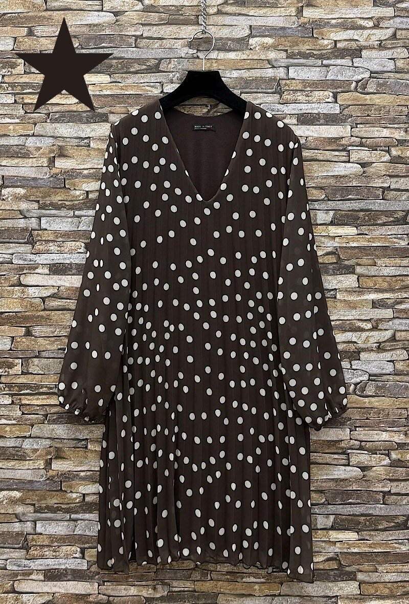 Wholesaler Elle Style - SANIA pleated dress, very fluid printed with viscose lining