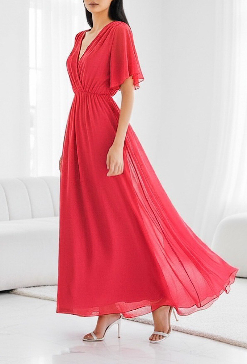 Mayorista Elle Style - Vestido ROSY romántico, muy fluido, de moda y elegante con forro de viscosa
