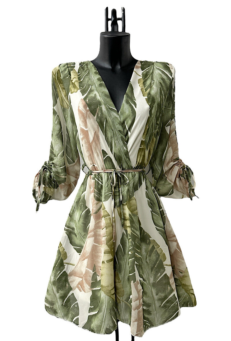 Mayorista Elle Style - Vestido cruzado DIANE con mangas largas, con forro.