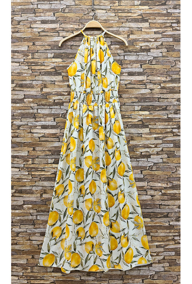Grossista Elle Style - Abito CARINA, molto fluido con spacco frontale, romantico, chic e di tendenza