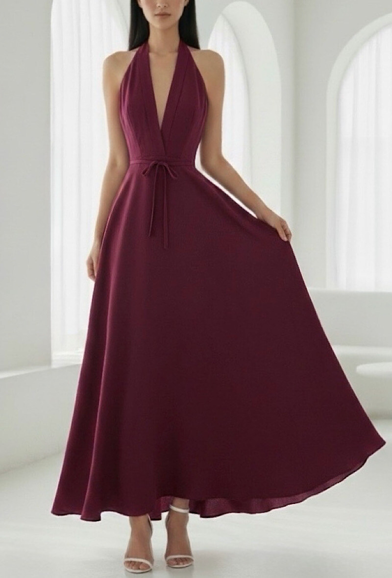Mayorista Elle Style - Vestido cruzado JEANNE largo, muy fluido en viscosa efecto lino, chic y a la moda