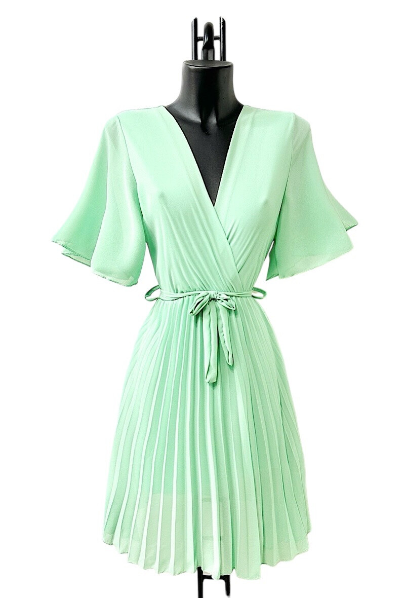 Grossiste Elle Style - Robe BETANY croisée, plissée fluide avec doublure en viscoses