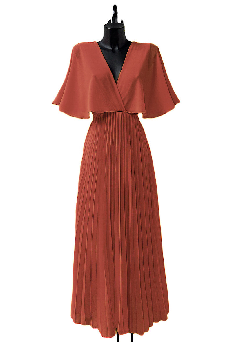Wholesaler Elle Style - CARMEN dress, crossed, fluid pleated with viscose lining
