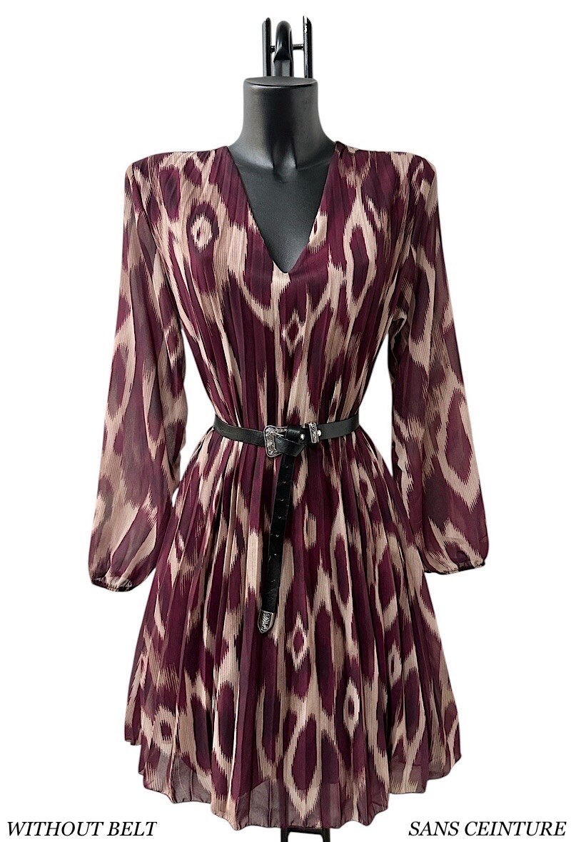 Mayorista Elle Style - Vestido plisado SANIA, estampado muy fluido con forro de viscosa