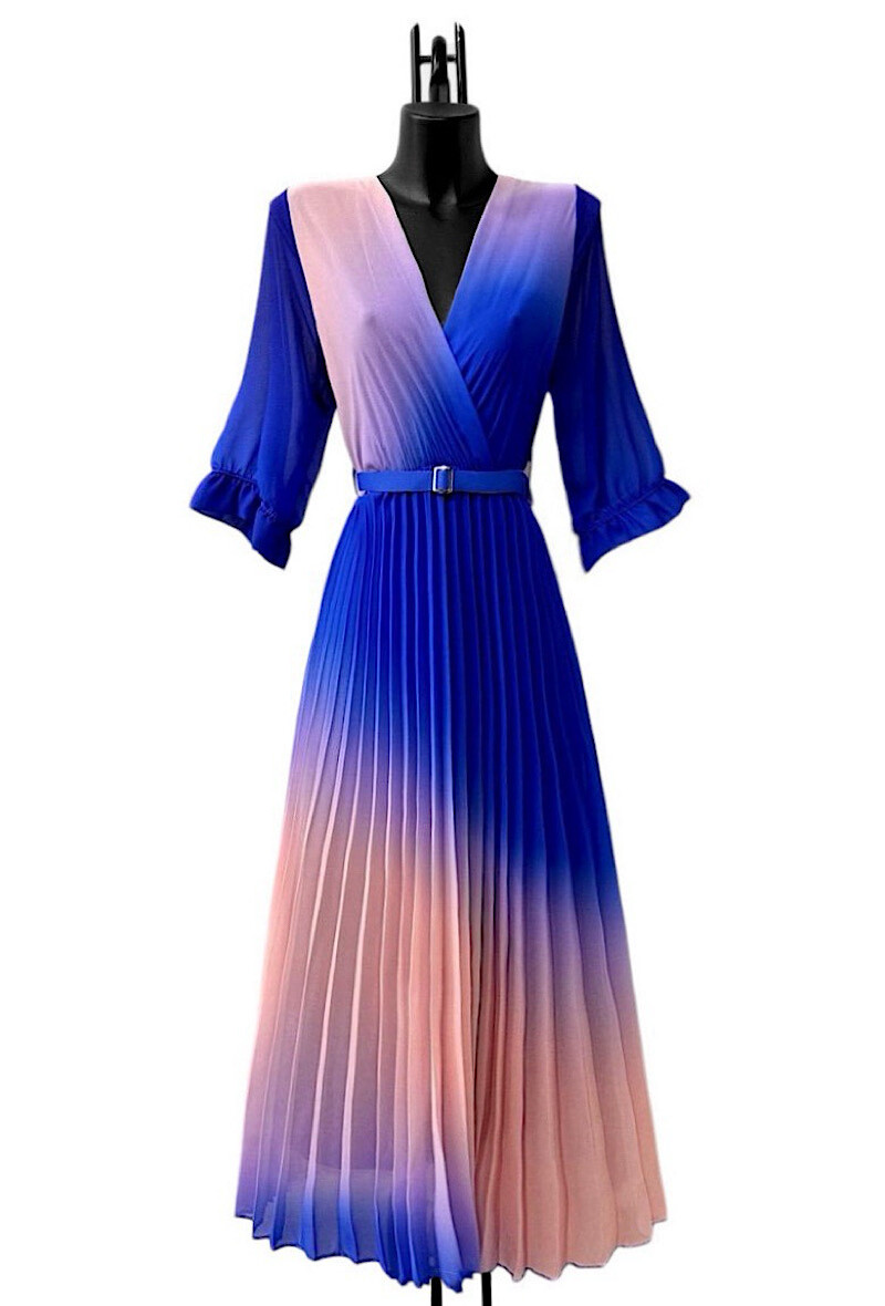 Großhändler Elle Style - Plissiertes LISA-Kleid mit handgefertigtem Gürtel