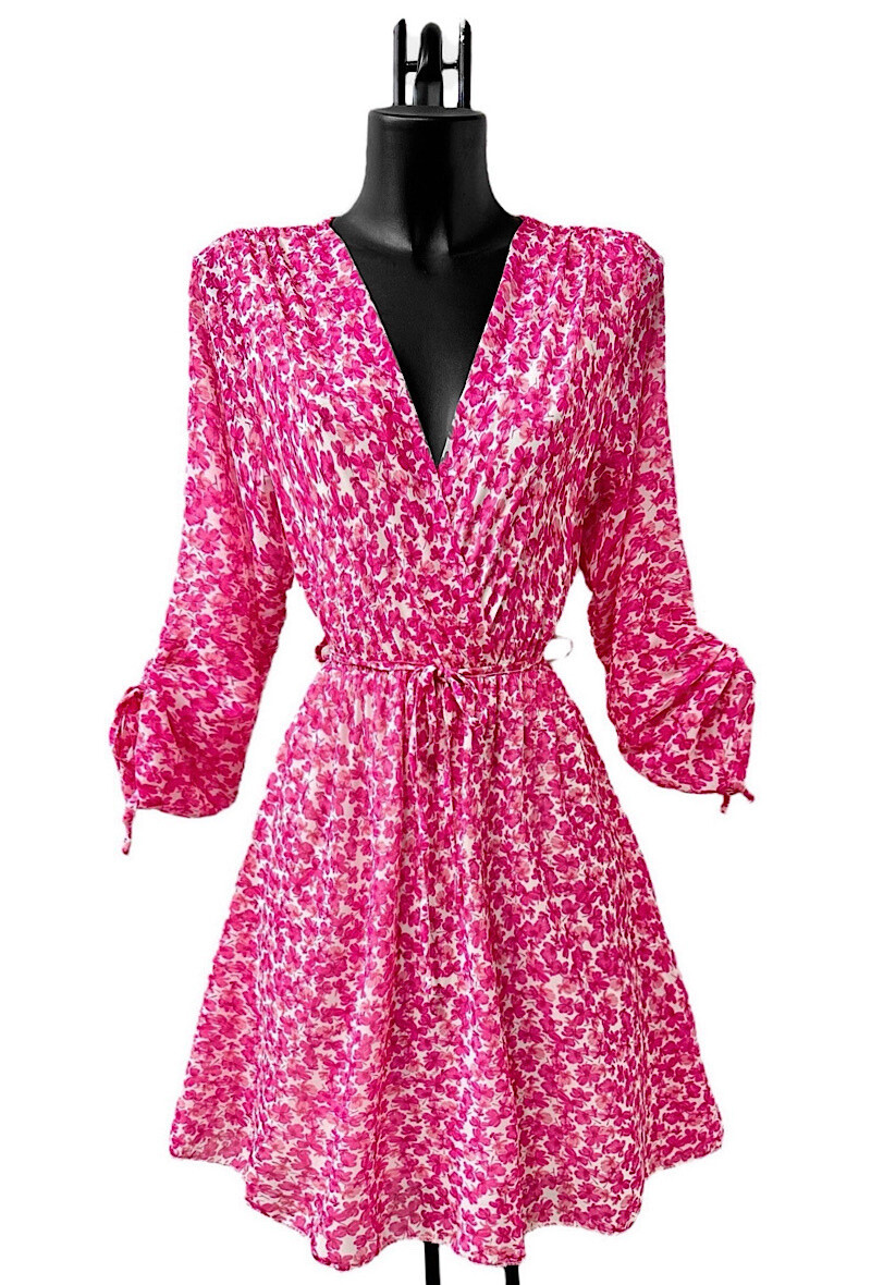 Grossiste Elle Style - Robe DIANE croisé à manches longues,avec doublure.