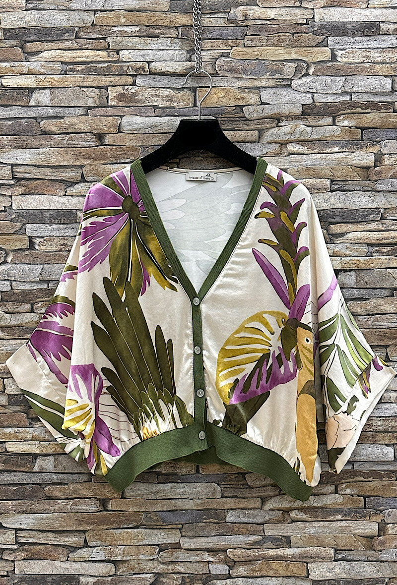Grossista Elle Style - Gilet GILETTA stampato in viscosa satinata effetto seta, fluido e romantico