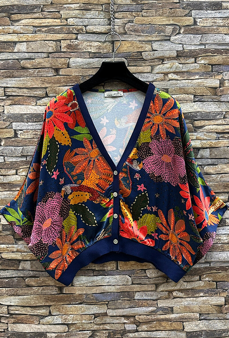 Grossiste Elle Style - Gilet GILETTA imprimé en viscose satinée effet soie, fluide et romantique