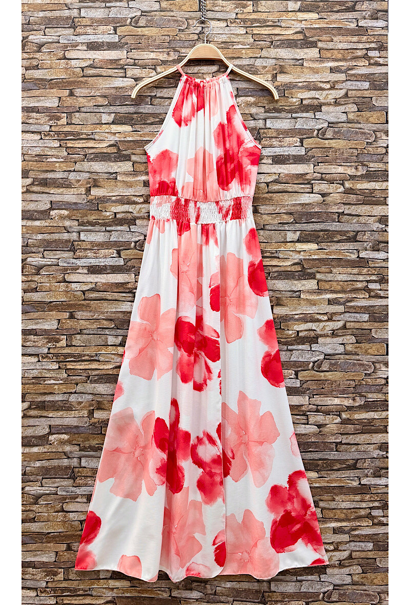 Grossista Elle Style - Abito CARINA, molto fluido con spacco frontale, romantico, chic e di tendenza
