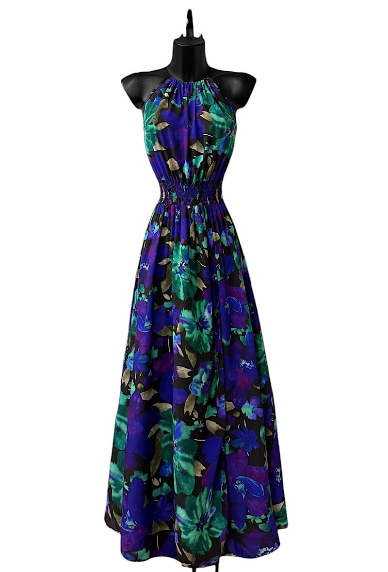 Grossiste Elle Style - Robe CARINA très fluide, imprimé avec fente avant, romantique, chic et tendance