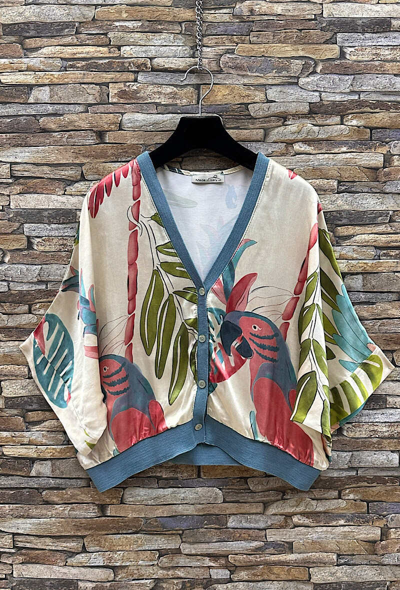 Mayorista Elle Style - Chaleco GILETTA estampado en viscosa satinada efecto seda, fluido y romántico