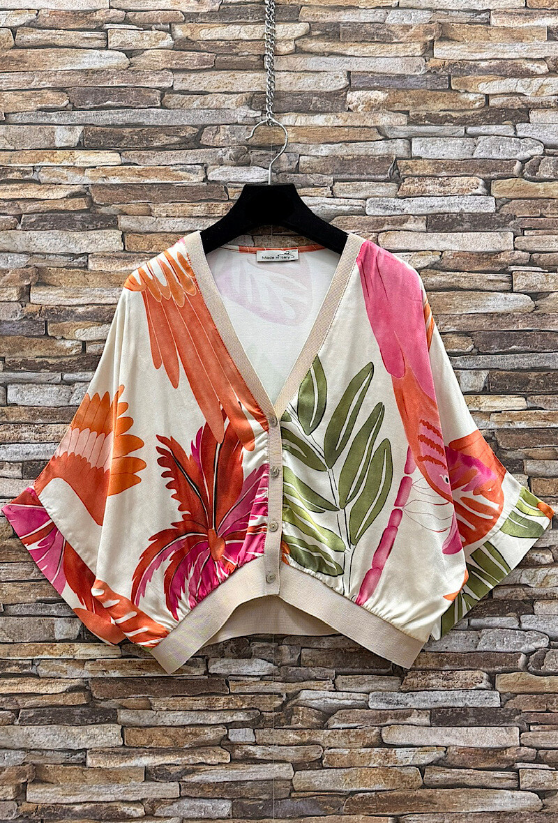 Mayorista Elle Style - Chaleco GILETTA estampado en viscosa satinada efecto seda, fluido y romántico