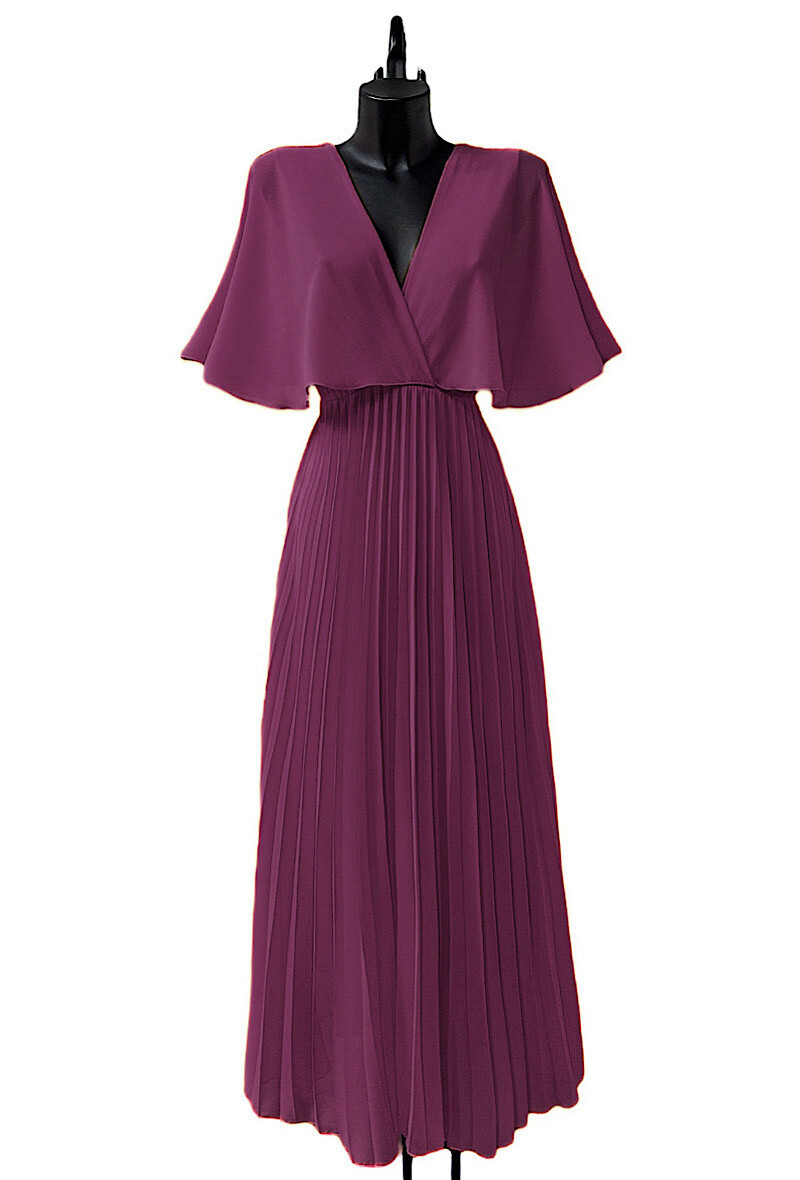 Wholesaler Elle Style - CARMEN dress, crossed, fluid pleated with viscose lining