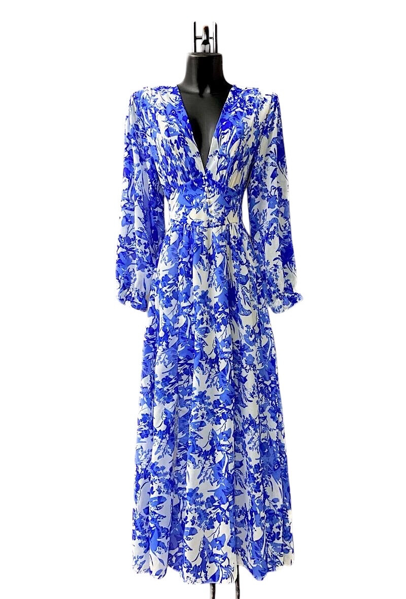 Grossiste Elle Style - Robe JULIETTA, manches longues, boutons et doublure en viscose avec fente