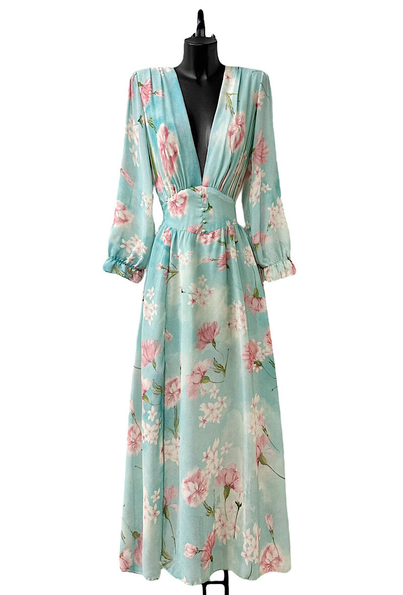 Grossiste Elle Style - Robe JULIETTA, manches longues, boutons et doublure en viscose avec fente
