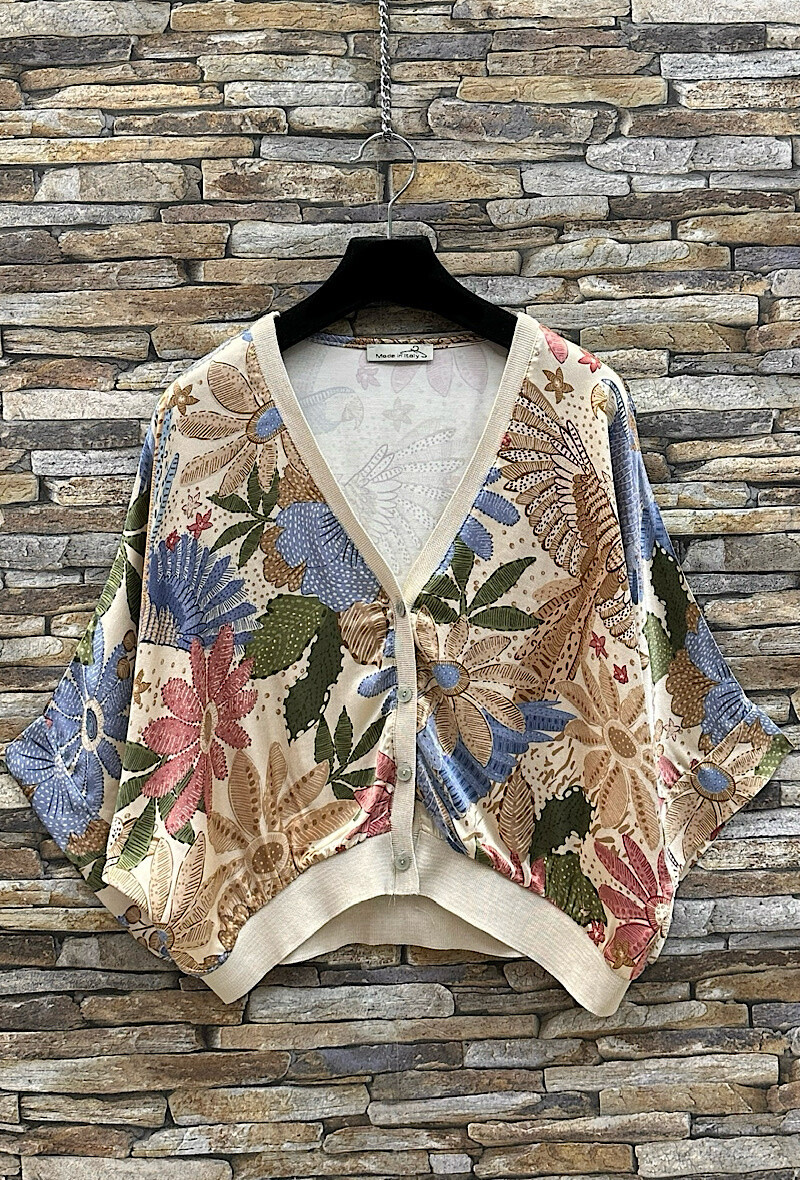 Grossiste Elle Style - Gilet GILETTA imprimé en viscose satinée effet soie, fluide et romantique