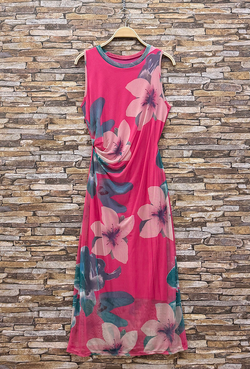 Grossista Elle Style - Abito MESH, stampato, con maniche lunghe e fodera in viscosa