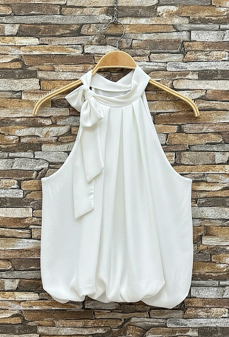 Großhändler Elle Style - ANAIS-Bluse mit Lavallière-Kragen, fließend und romantisch, schick und trendig mit Viskosefutter.