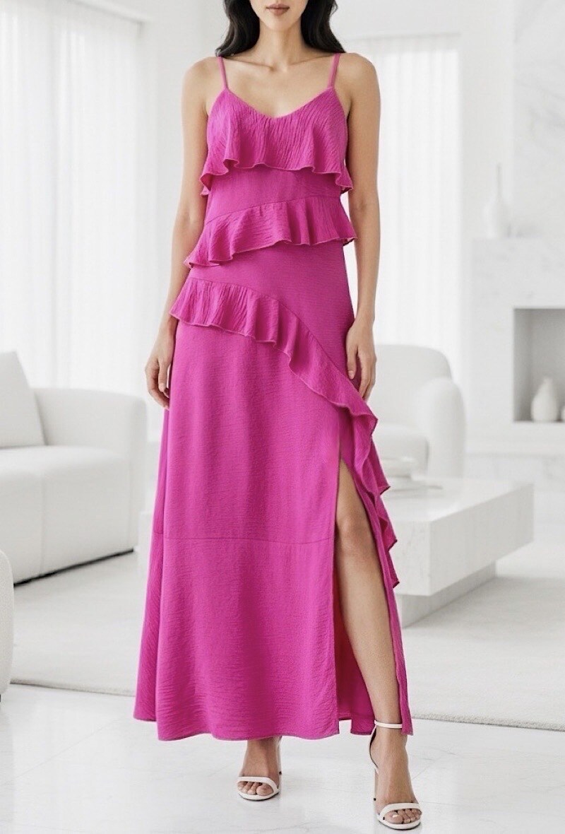 Mayorista Elle Style - VESTIDO TAYLOR con abertura frontal, muy fluido y romántico