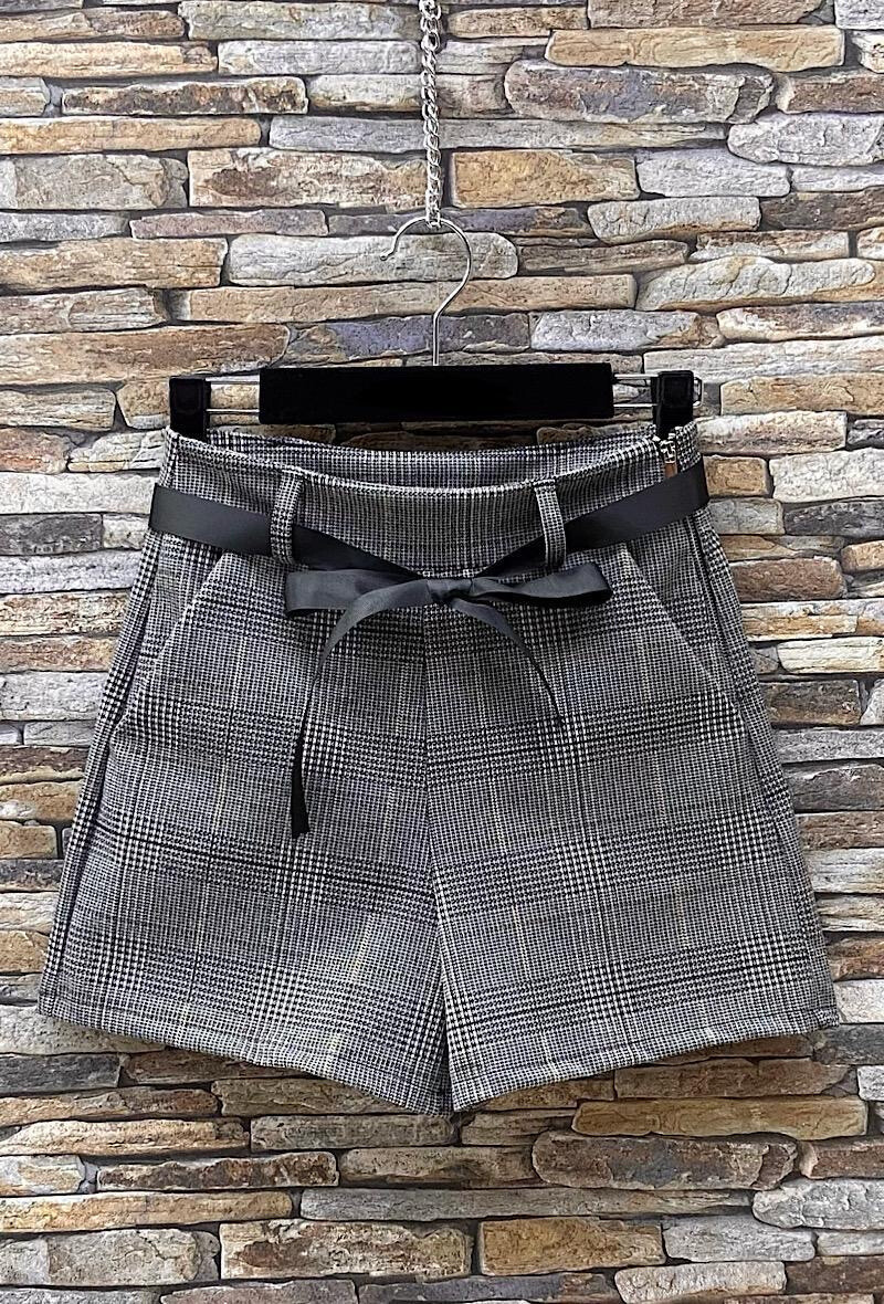 Grossiste Elle Style - Short DAVY ceinture noeud molletonné Aspect Flanelle de laine épaisse