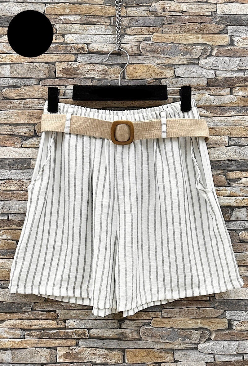 Grossista Elle Style - Pantaloni larghi FRANK effetto lino in viscosa con tasche frontali e cintura boho