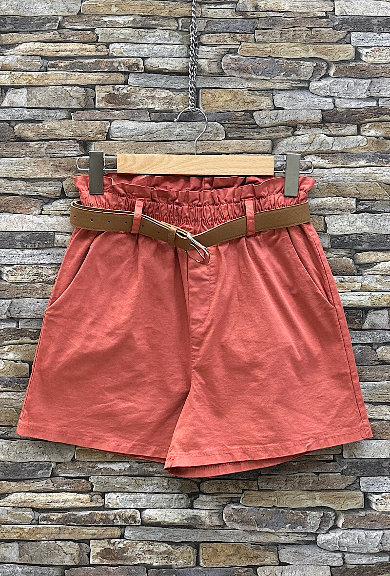 Grossista Elle Style - Short MILAN elastico in vita in cotone con cintura e tasche anteriori