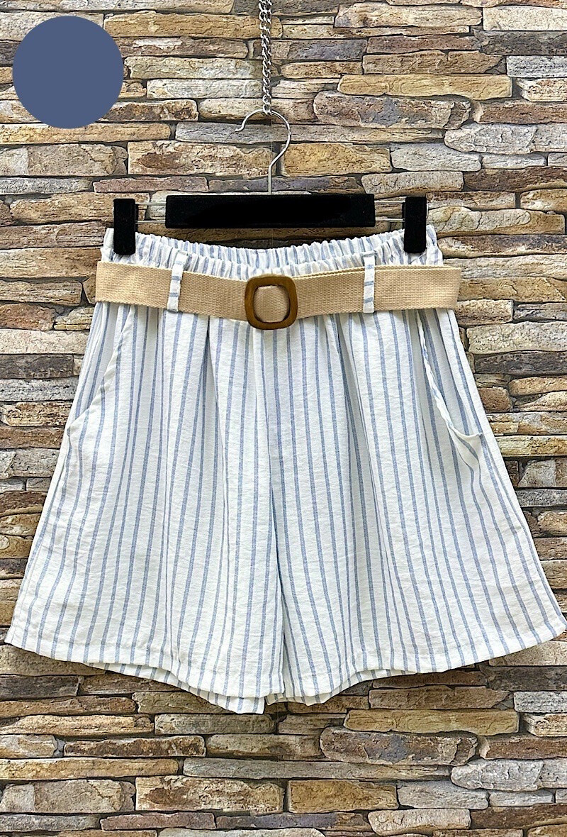 Grossista Elle Style - Pantaloni larghi FRANK effetto lino in viscosa con tasche frontali e cintura boho