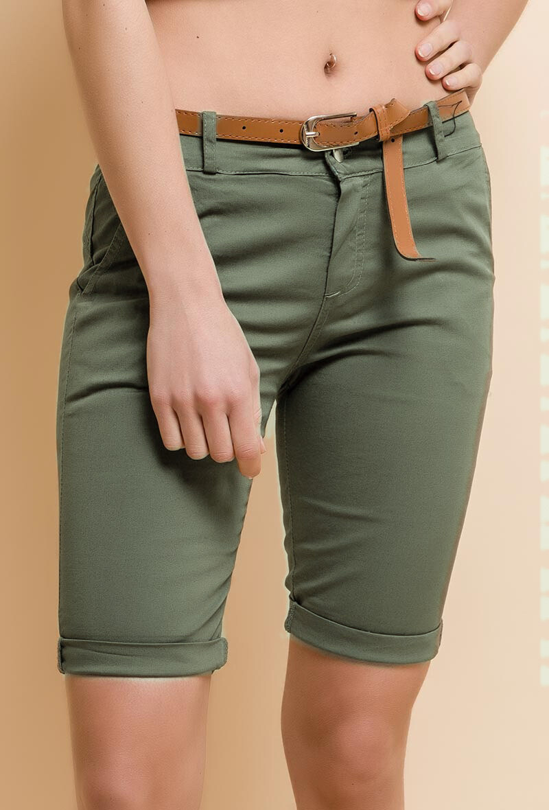 Wholesaler Elle Style - HARRY Cotton chino Bermuda shorts with belt.