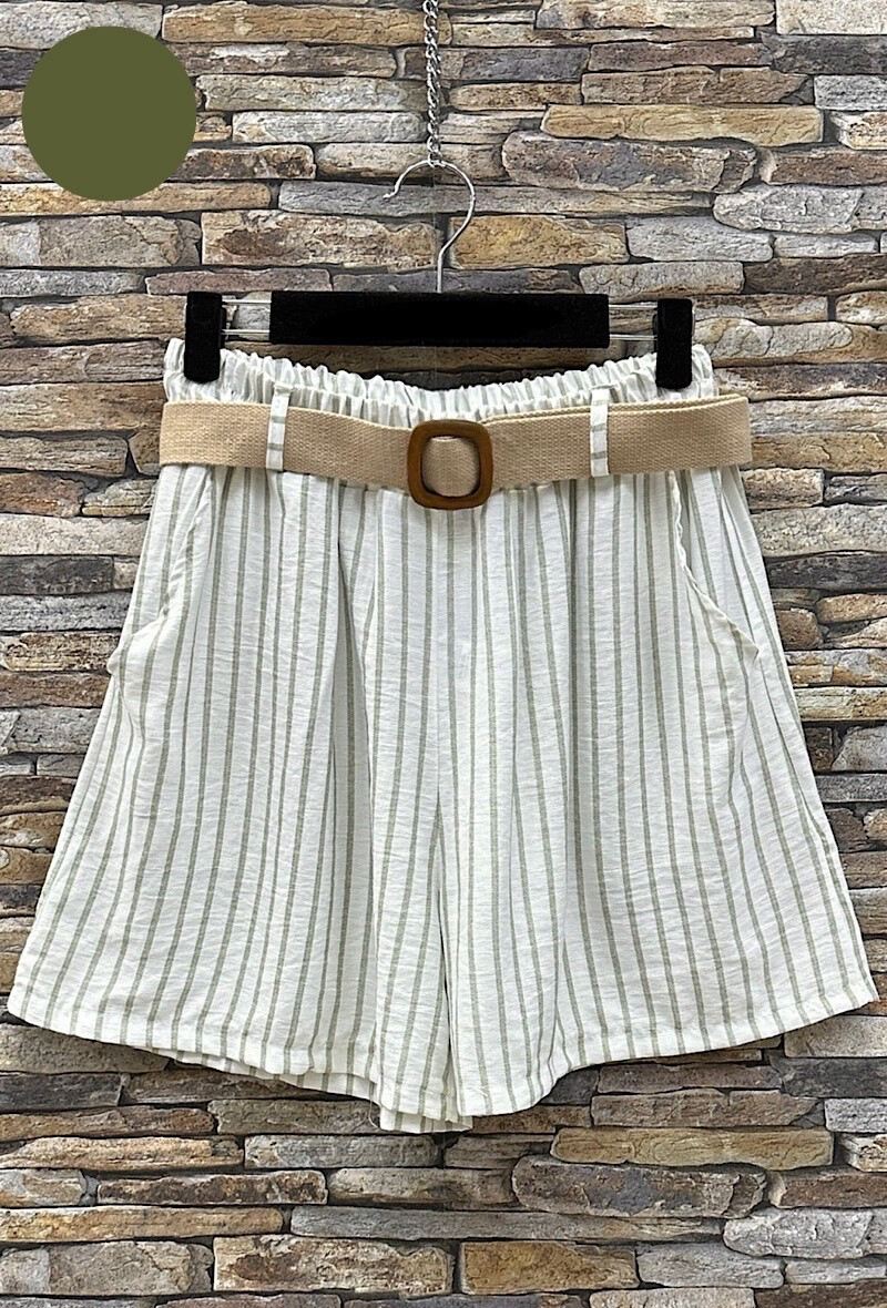 Grossista Elle Style - Pantaloni larghi FRANK effetto lino in viscosa con tasche frontali e cintura boho