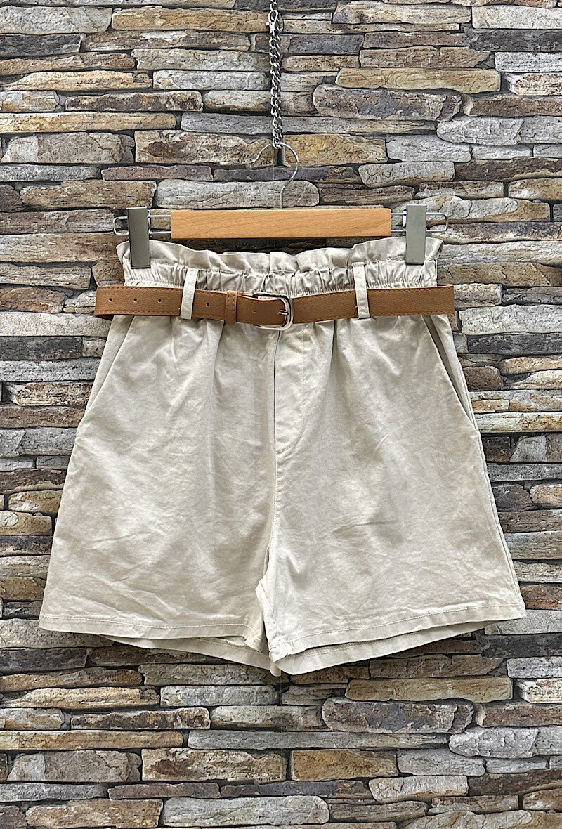 Grossista Elle Style - Shorts MILANE in cotone con elastico in vita con cintura e tasche frontali