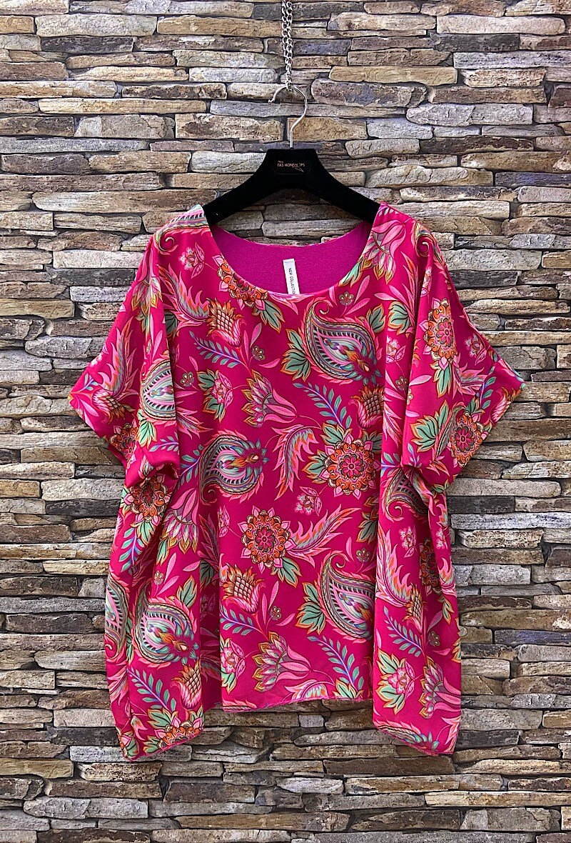 Grossiste Elle Style - Blouse imprimée LILANE romantique et chic avec doublure en viscose