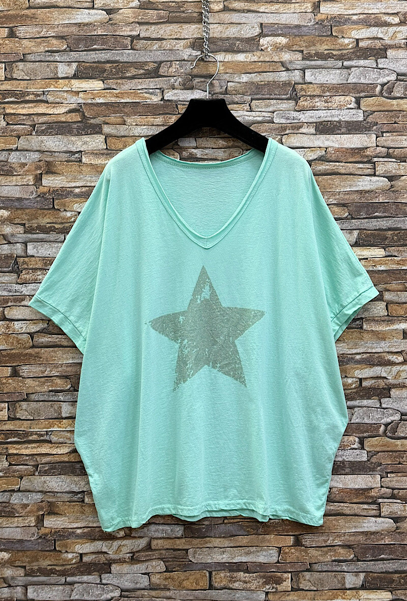 Grossista Elle Style - T-shirt STELLA in COTONE con scollo a V e molto fluida. CASUAL E BASIC.
