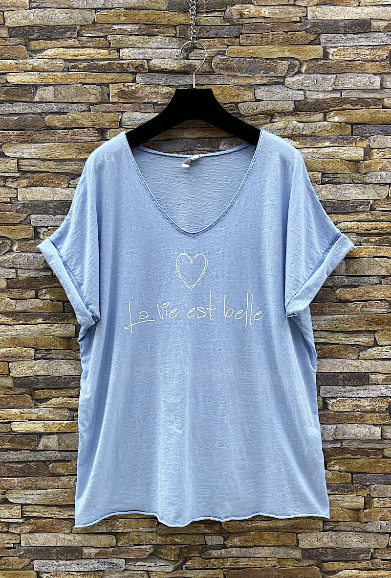 Wholesaler Elle Style - NAELLE T-shirt in cotton " LA VIE EST BELLE "