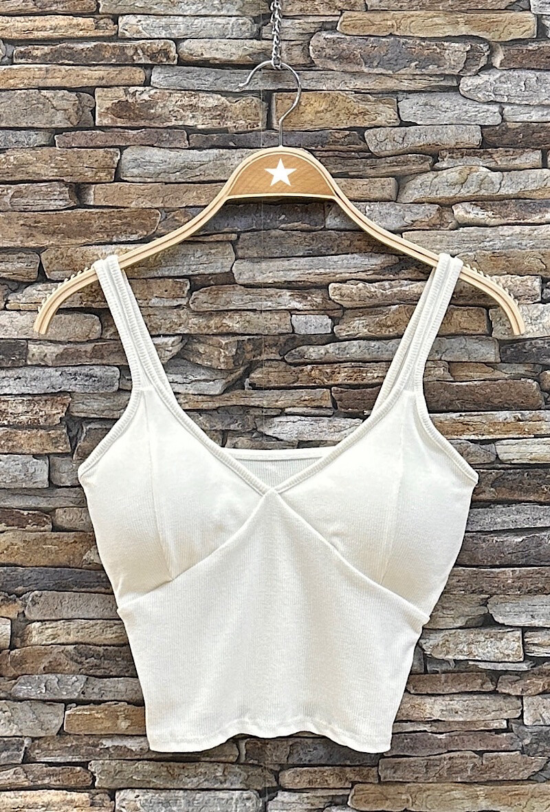 Wholesaler Elle Style - BRITNEY ribbed viscose tank top with integrated cups