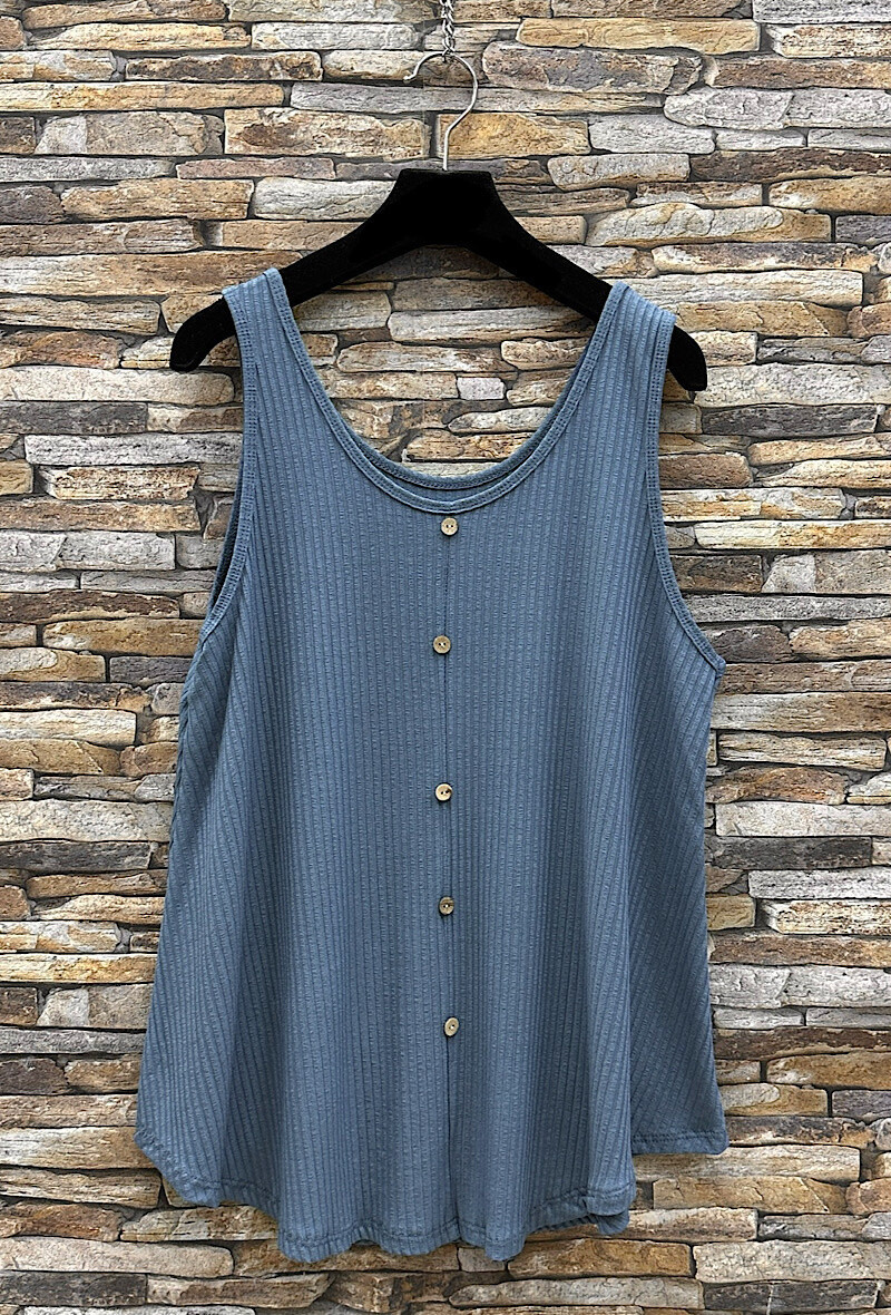 Grossiste Elle Style - Top DEBANE en viscose côtelet avec boutons