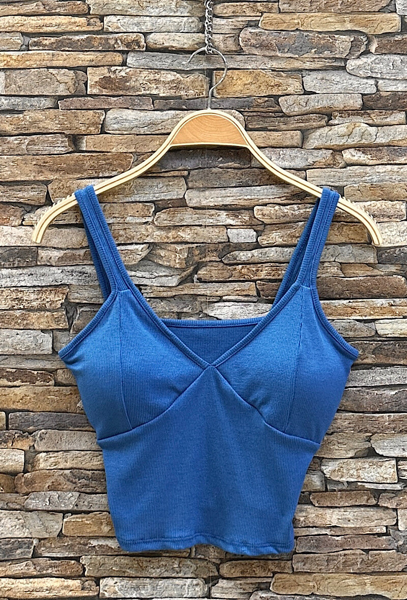 Wholesaler Elle Style - BRITNEY ribbed viscose tank top with integrated cups