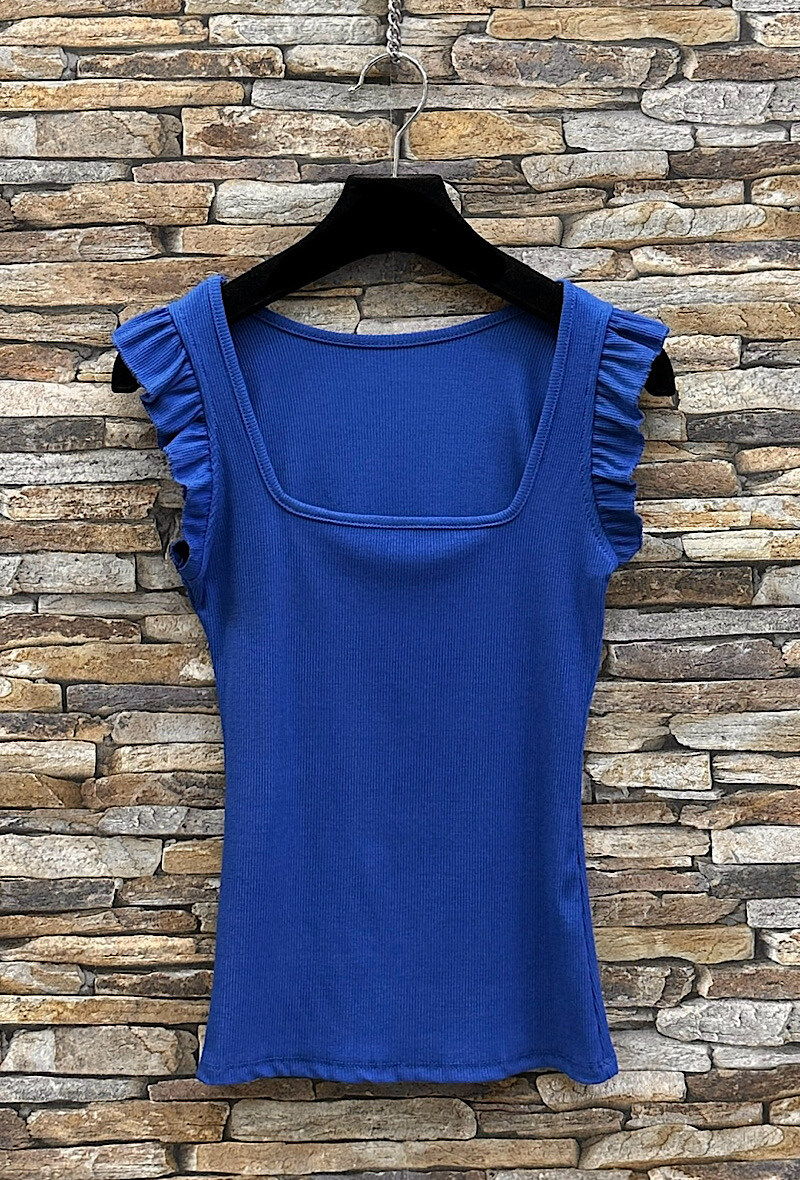 Mayorista Elle Style - Top CARRO con escote cuadrado y mangas de moda