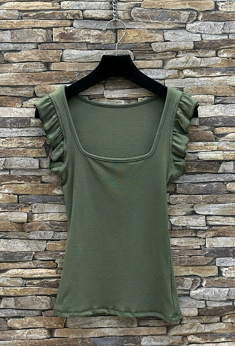Mayorista Elle Style - Top CARRO con escote cuadrado y mangas de moda