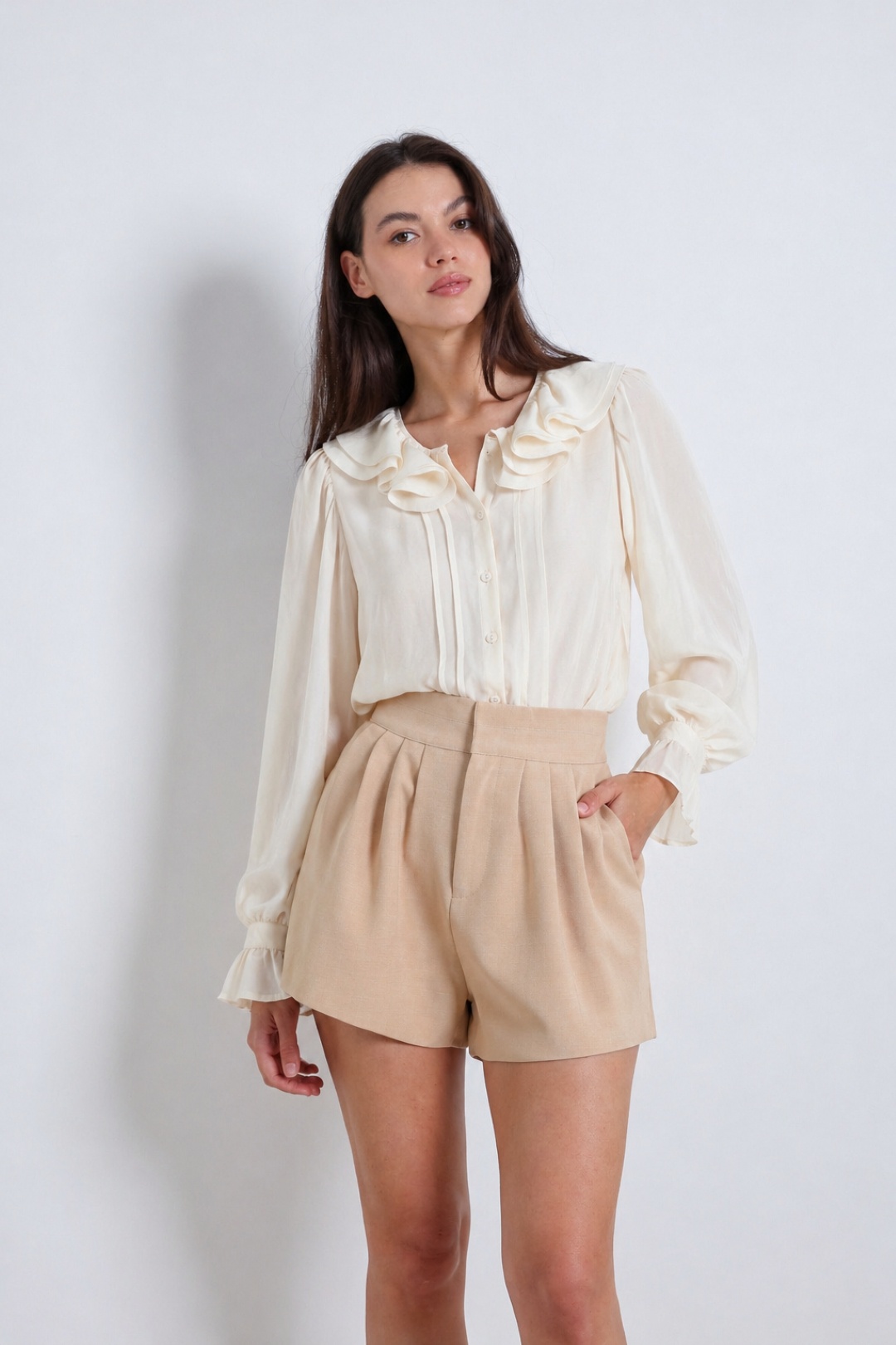 Mayorista ELLI WHITE - Camisa con volantes