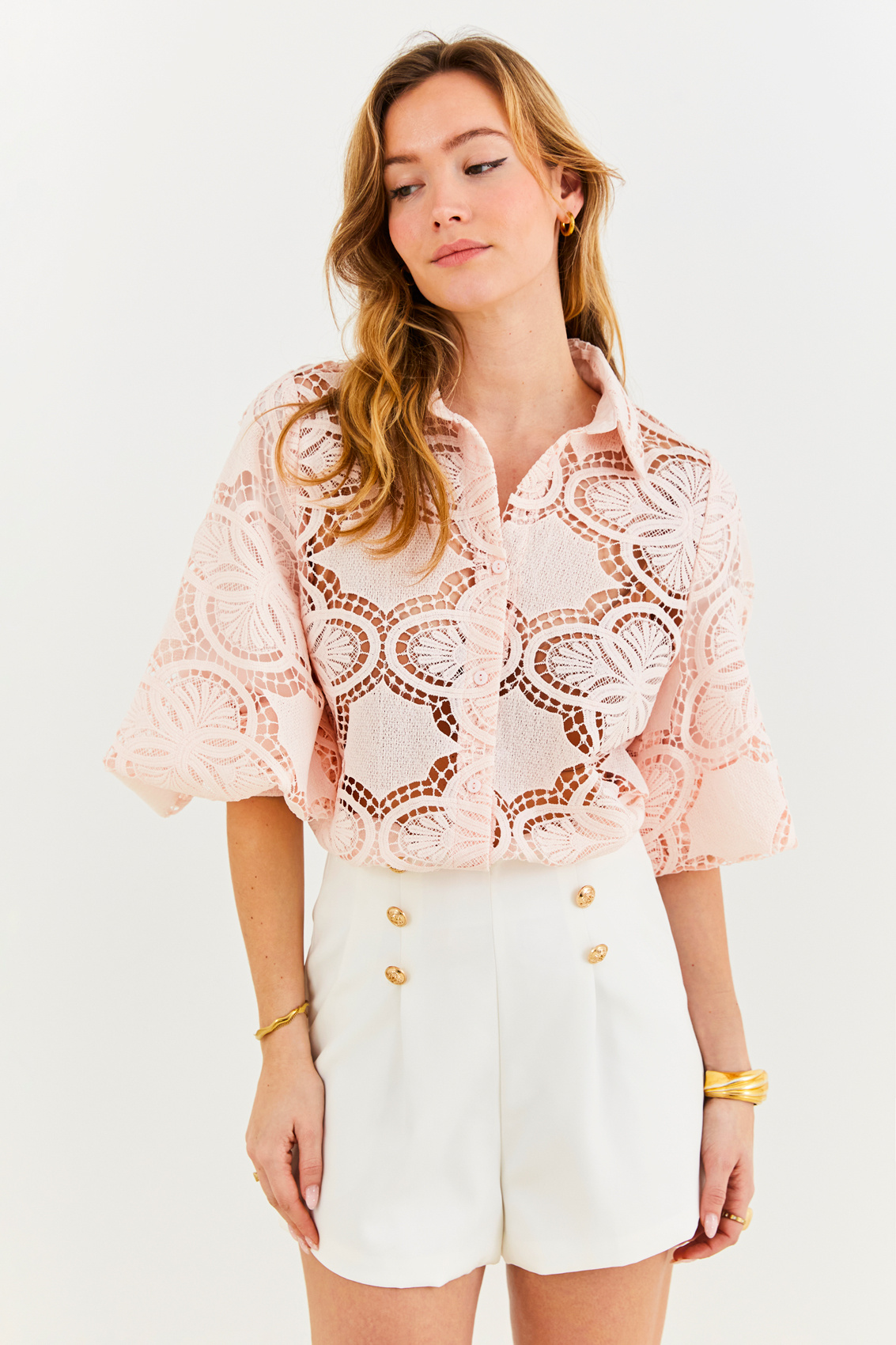 Großhändler ELLI WHITE - Oversize-Spitzenhemd