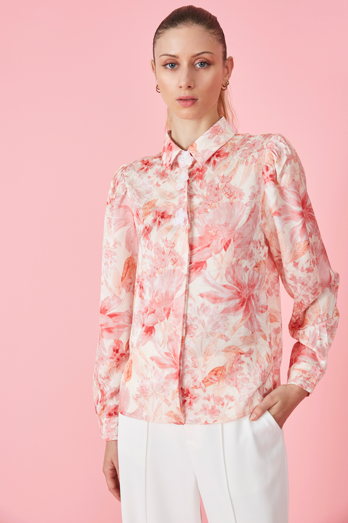 Grossiste ELLI WHITE - Chemisier fleurie