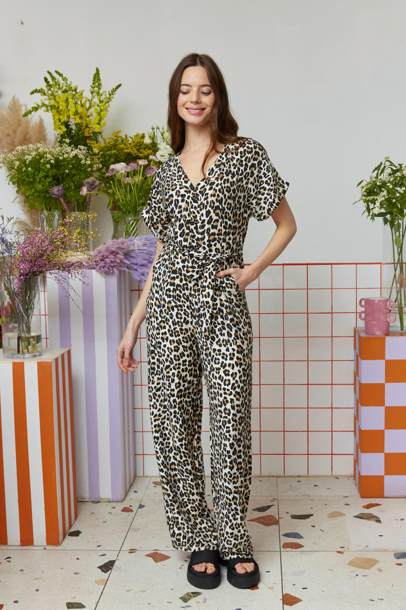 Mayorista ELLI WHITE - Combinación impresa de leopardo