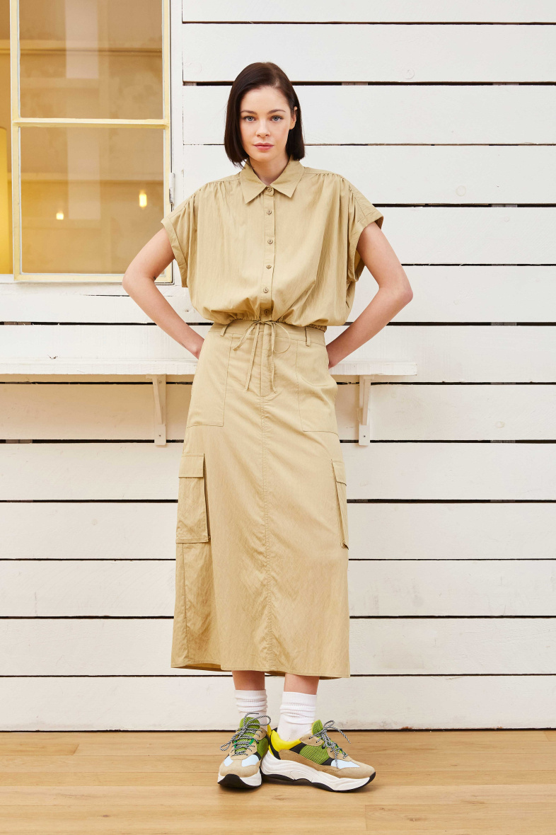 Wholesaler ELLI WHITE - Long cargo skirt with pockets