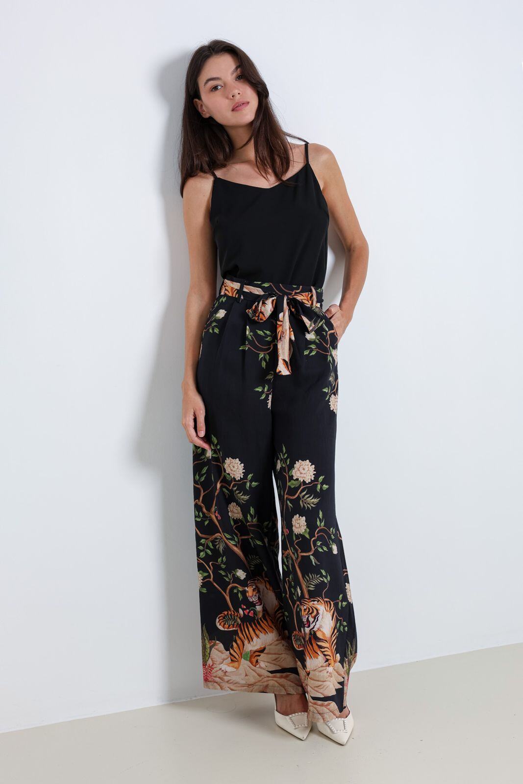 Mayorista ELLI WHITE - Pantalón con estampado de tigre